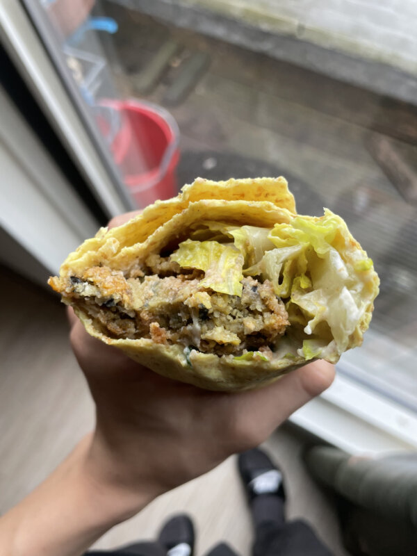 vegan falafel wrap