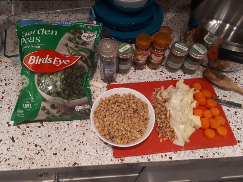 Vegan cottage pie ingredients