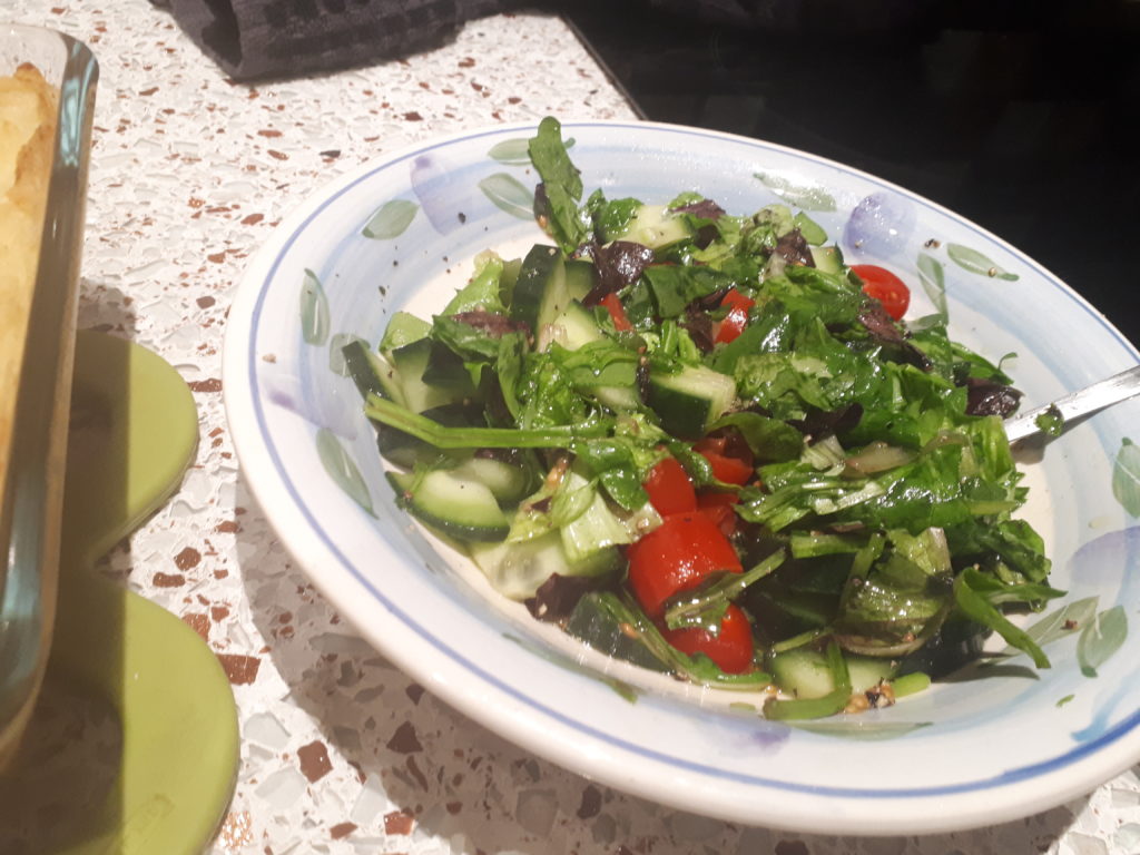 Cucumber, Mixed leaves and Tomato salad