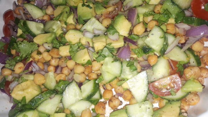 roast chickpea avocado salad