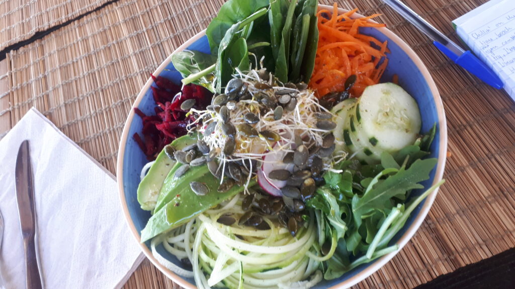 plant based raw salad bowl