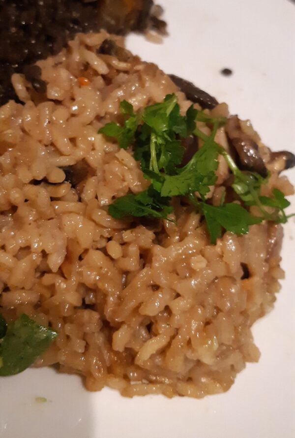 veganised creamy mushroom risotto