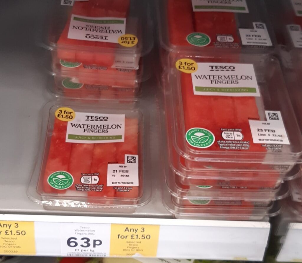 prepackaged watermelon fingers