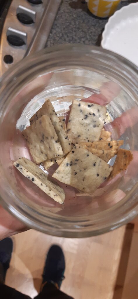 homemade gf crackers in jar