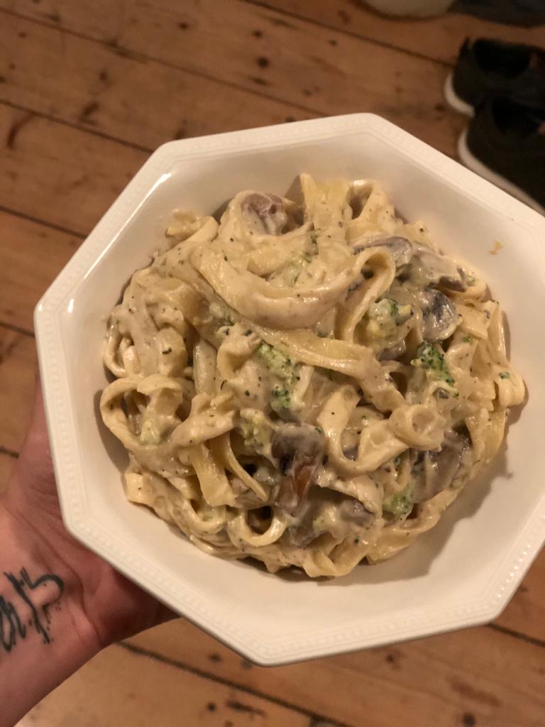 mushroom alfredo pasta