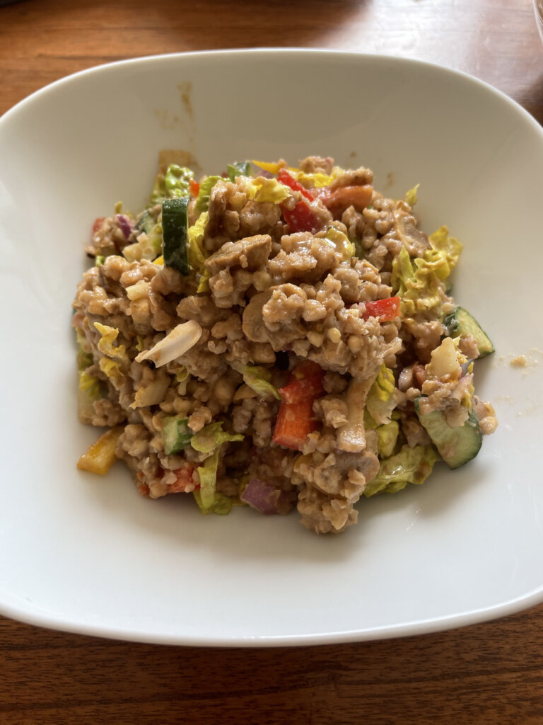 zoomed out buckwheat salad