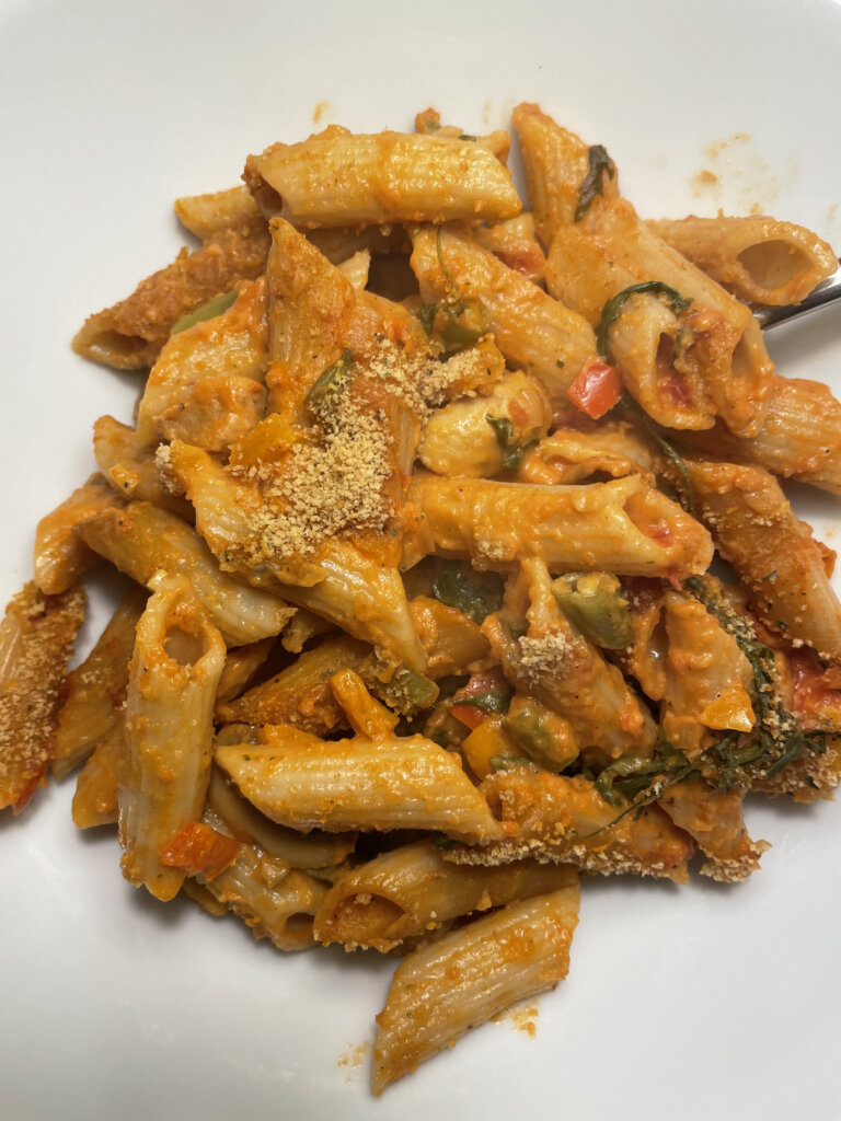 creamy tomato pasta bake vegan