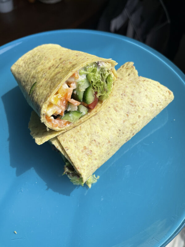 hummus vegetable wrap