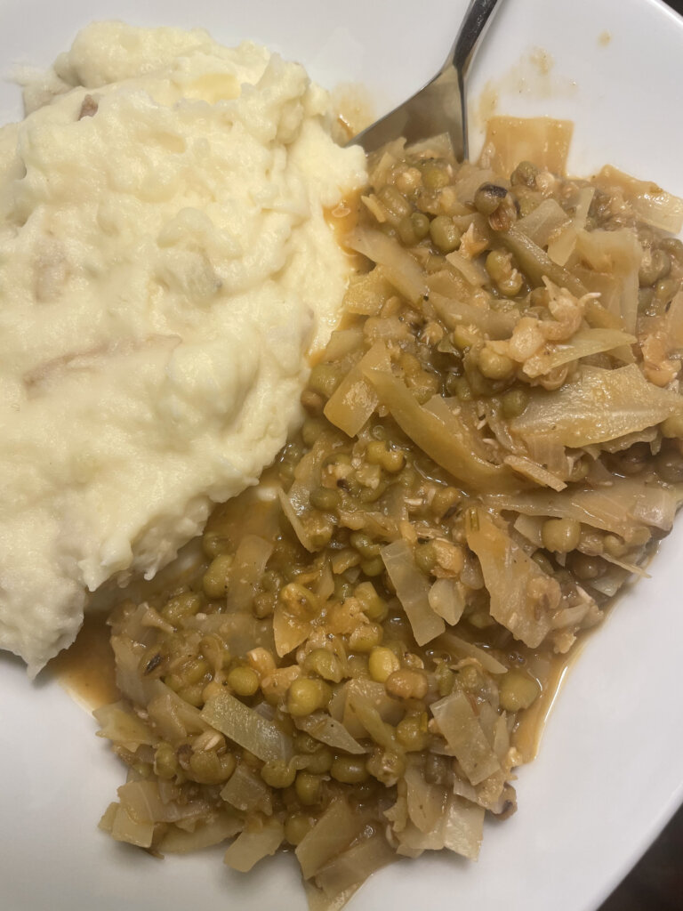 mung bean stew and mash