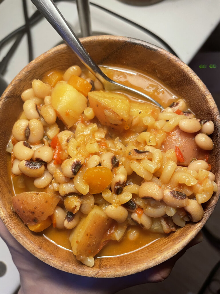 veganised black eye pea stew