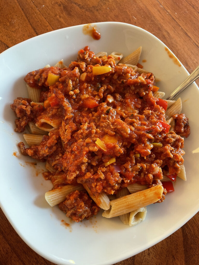 vegan penne bolognese