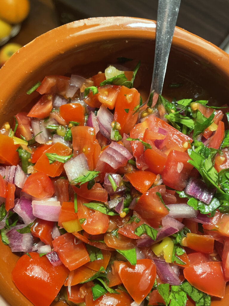 homemade salsa close up