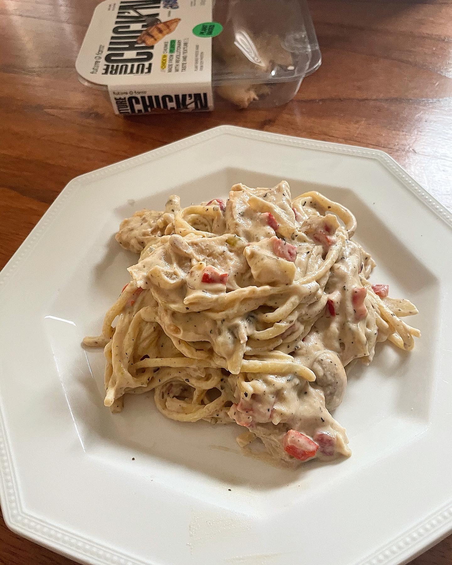 Veganised Chick'n Alfredo - Veganising it